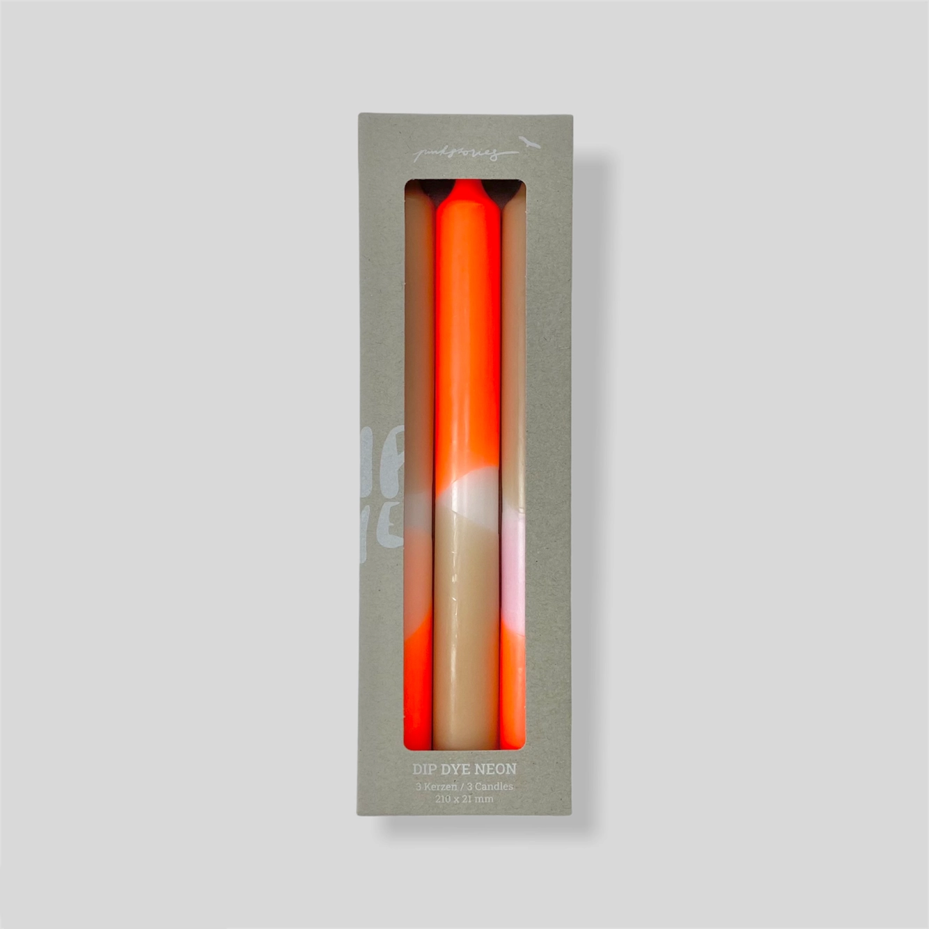 Dip Dye Neon Candle Sticks - Papaya Sand