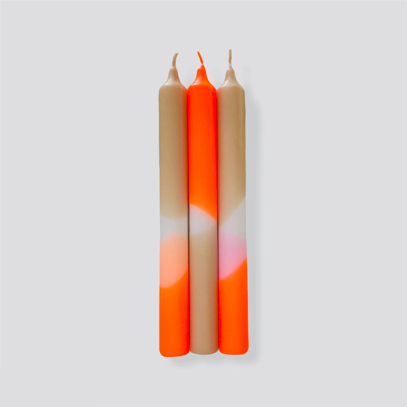 Dip Dye Neon Candle Sticks - Papaya Sand