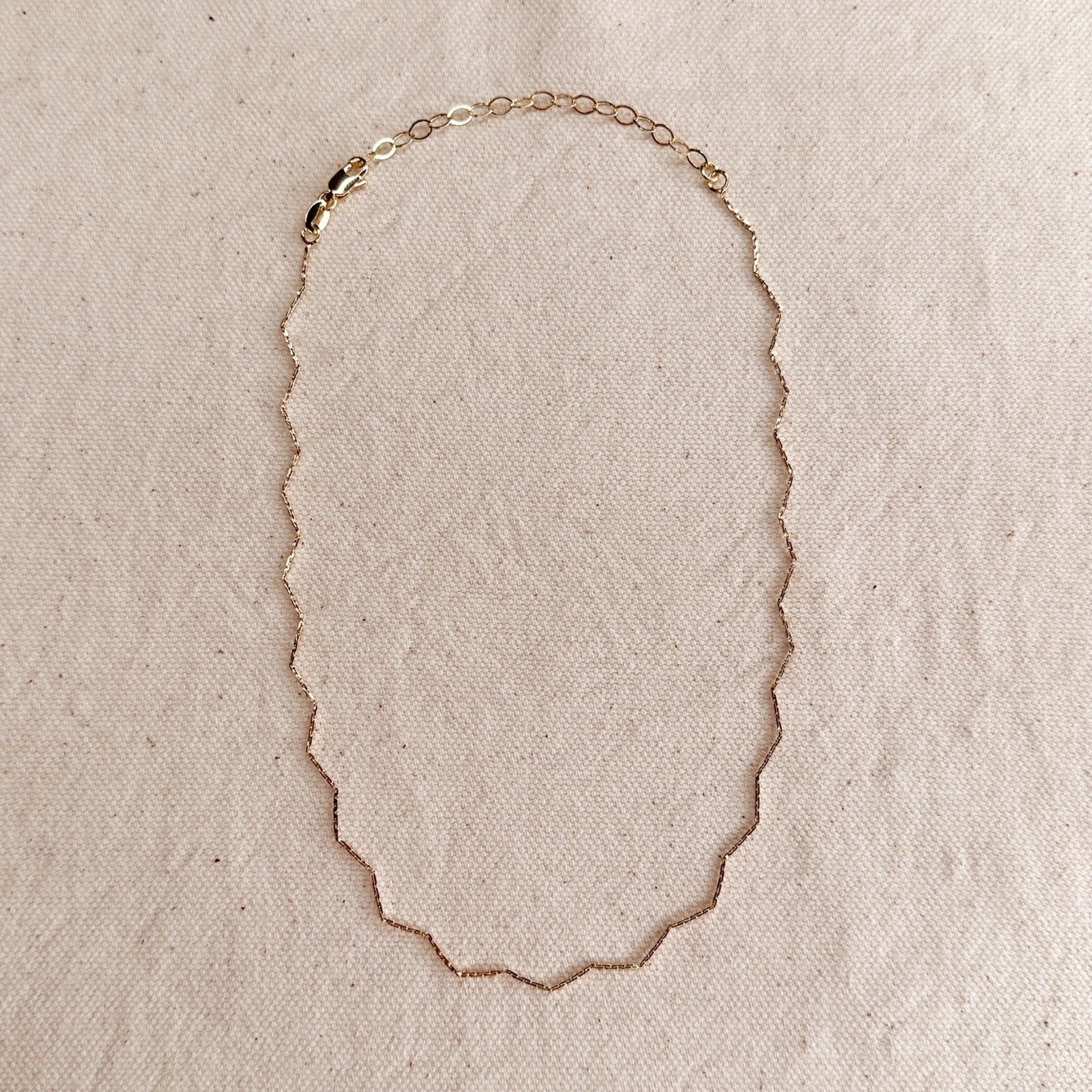 Zig Zag Necklace Choker - 18K Gold Filled