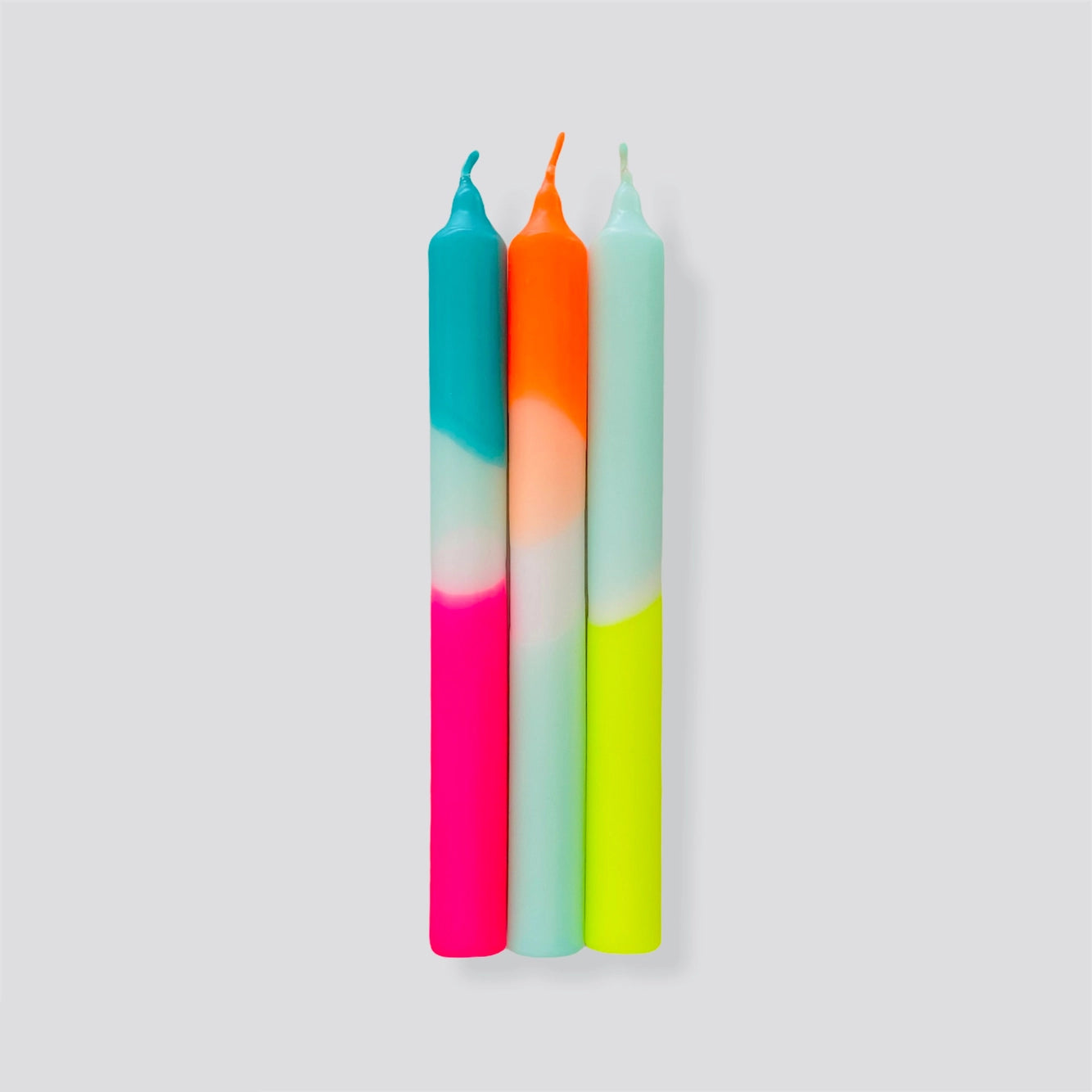 Dip Dye Neon Candle Stick - Rainbow Kisses