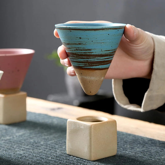 Ceramic Cone Coffee Cup with Base